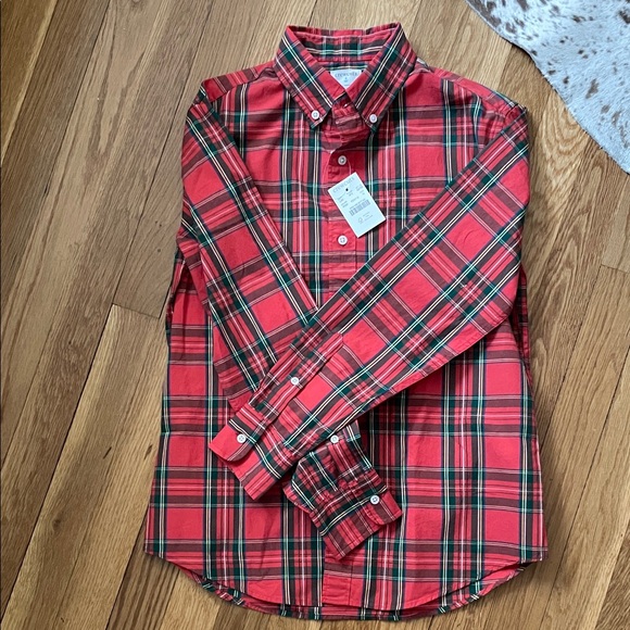 Crewcuts Red and Green Plaid Boy’s Shirt - Picture 2 of 3